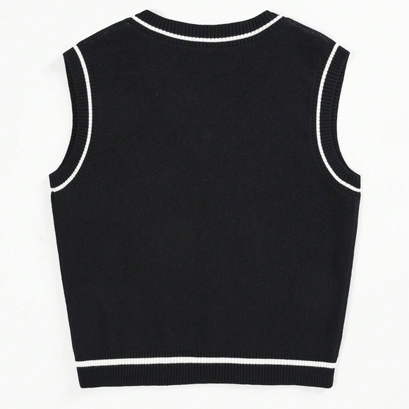 Skeleton Pattern Sweater Vest Without Tee - Picture 2 of 5